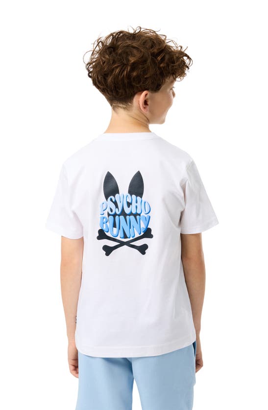 Shop Psycho Bunny Kids' Preston Graphic T-shirt In White