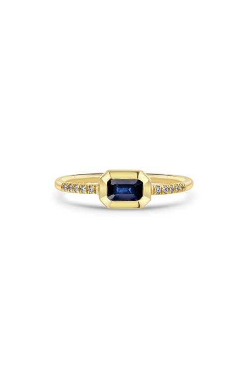 Zoë Chicco Blue Sapphire & Diamond Ring in Yellow Gold at Nordstrom, Size 6