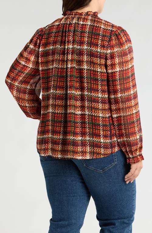 JONES NEW YORK JONES NEW YORK PLAID PEASANT TOP 