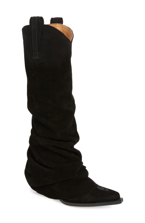 Dallas Cowboys Cuce Women's Suede Knee-High Boots Black