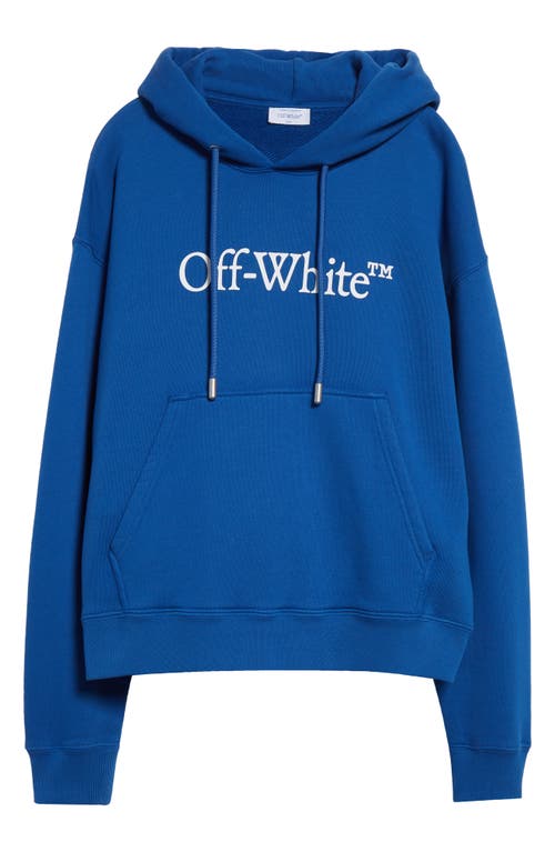 Shop Off-white Big Bookish Logo Graphic Hoodie In Blue - White