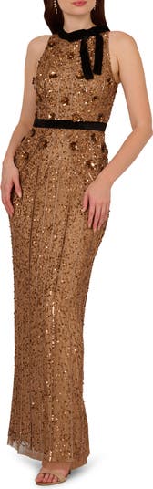 Adrianna papell beaded column gown hotsell