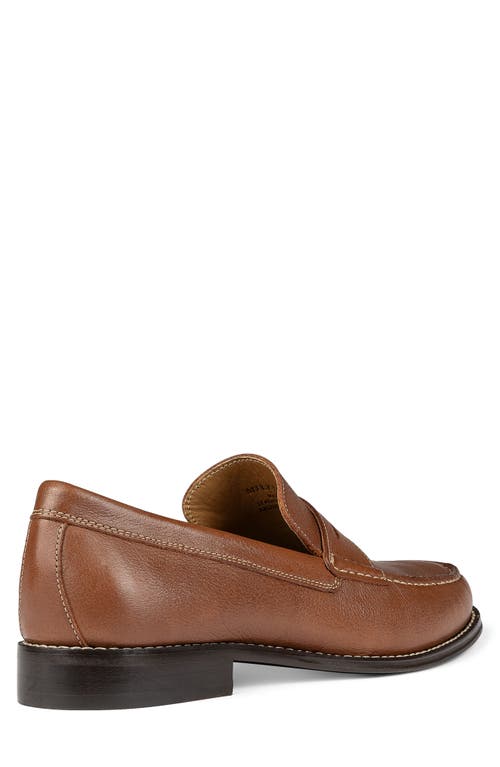 Donald Pliner Leather Penny Loafer In Whiskey