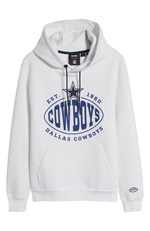 Shop Hugo Boss Boss X Nfl Touchback Graphic Hoodie In Dallas Cowboys White