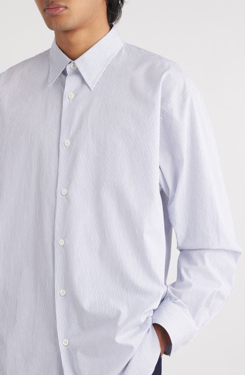 Shop Dries Van Noten Croom Oversize Pinstripe Button-up Oxford Shirt In Dessin