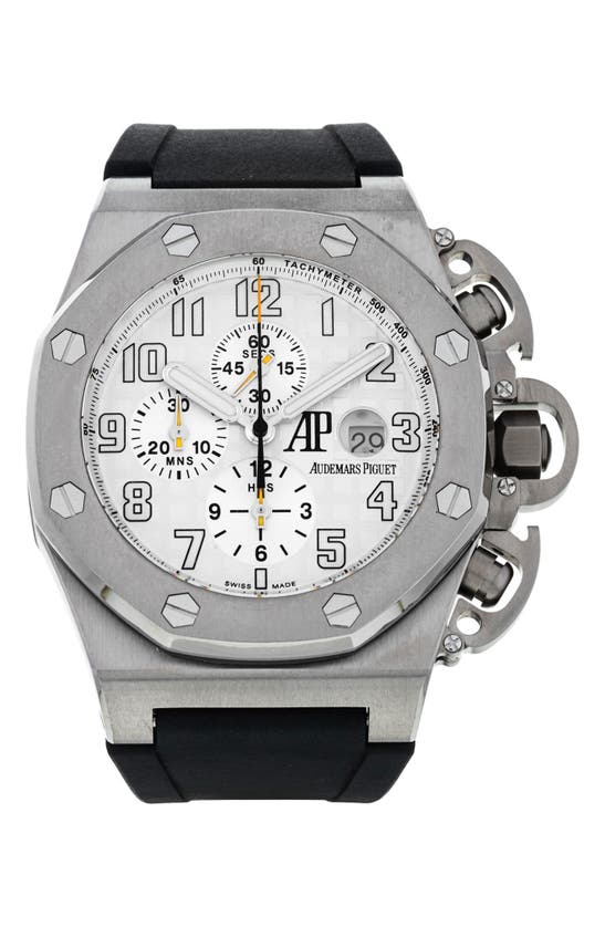 Watchfinder & Co. Audemars Piguet  Royal Oak Offshore Chronograph Rubber Strap Watch, 48mm In Black / Silver