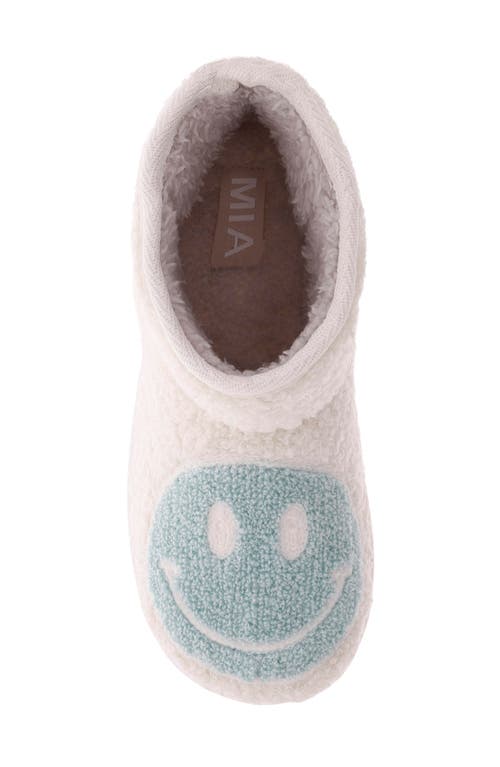 Mia Chill Smiley Genuine Shearling Bootie Slipper In Saige Happy Face
