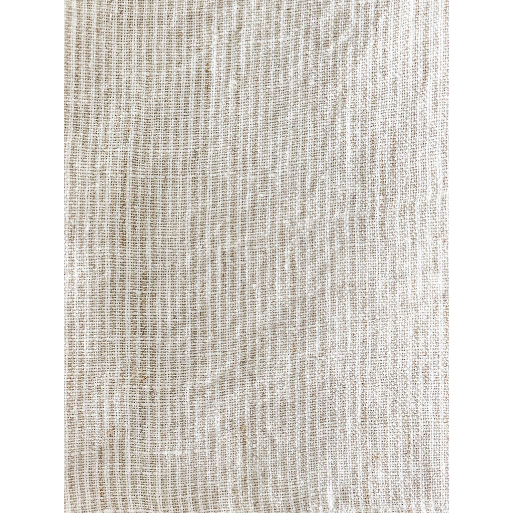 Anaya So Soft Linen Table Runner In Beige Pinstripe