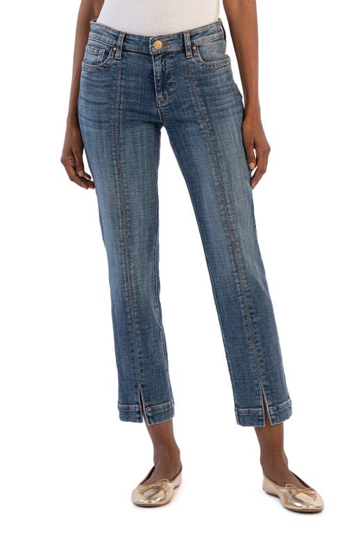 Kut From The Kloth Amy Seamed Crop Slim Straight Leg Jeans In Outperformed