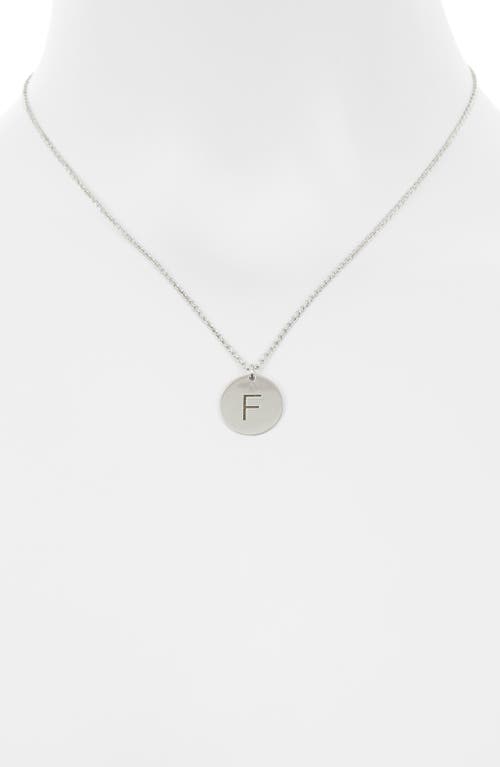 Meshmerise Initial Disc Pendant Necklace In White-f