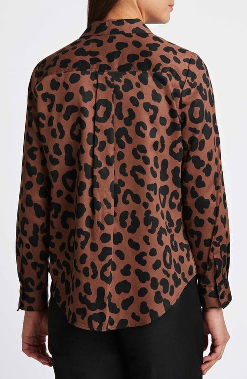 Shop Foxcroft Cheetah Print Shirt In Macchiato/black