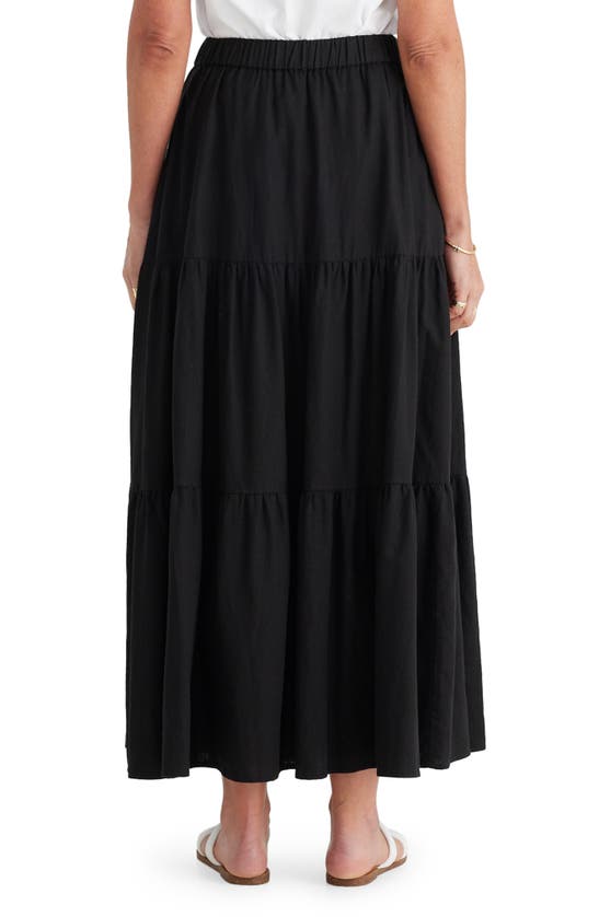 Shop Brave + True Elsie Linen Blend Maxi Skirt In Black