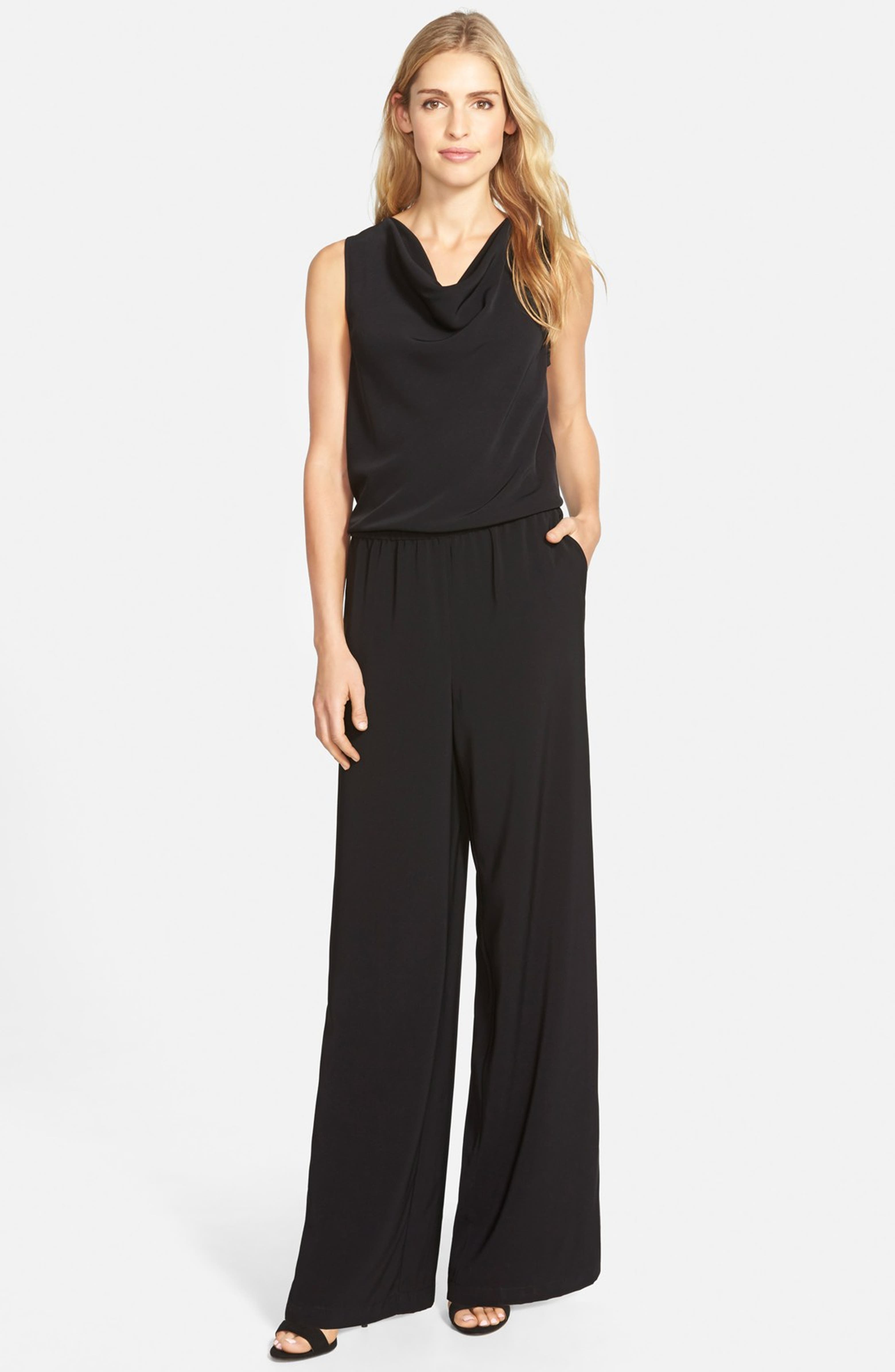 Halogen® Cowl Neck Sleeveless Jumpsuit (Regular & Petite) | Nordstrom