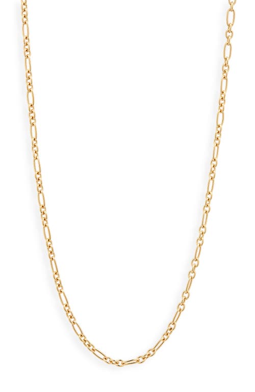 Long Figaro Chain Necklace in Dore