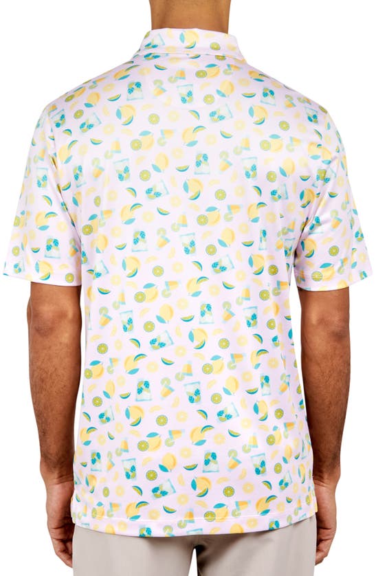 Shop Construct Lemon Cocktail Golf Polo In White/yellow/green