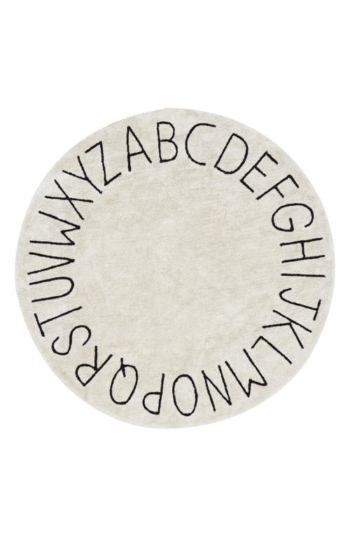 Lorena Canals Washable ABC Round Rug in Black at Nordstrom