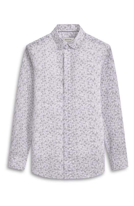 Shop Bugatchi Julian Linen Shaped Fit Button-up Shirt In Lilac