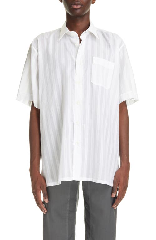 Givenchy Stripe Short Sleeve Cotton Button-Up Shirt White at Nordstrom, Eu