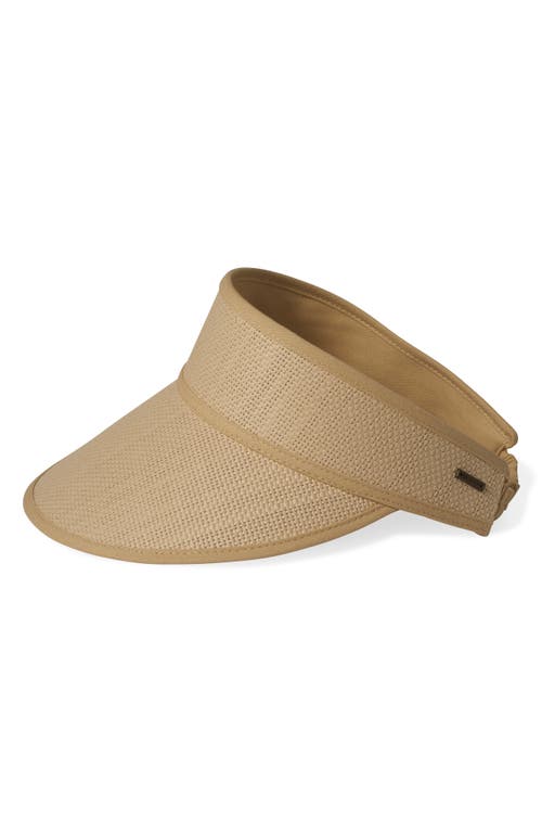 Brixton Newport Straw Visor In Natural/natural