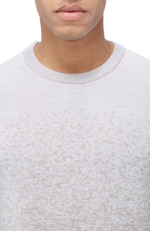 Bugatchi Pattern Crewneck Merino Wool Sweater In Chalk