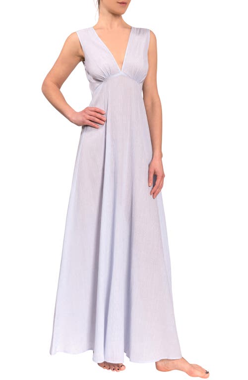 Shop Everyday Ritual Amelia Long Nightgown In Blue Whisper