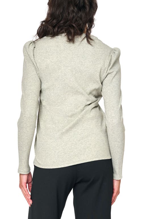 Gibsonlook Amelia Cotton Rib Henley In Heather Grey