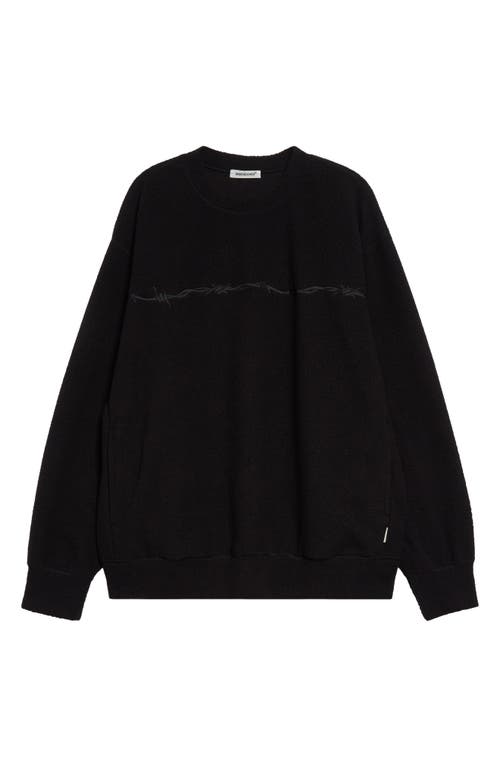 Undercover Barbed Wire Fleece Graphic Sweatshirt In Black