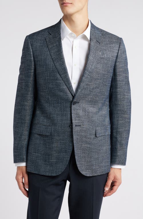 Shop Emporio Armani Slub Viscose Sport Coat In Grey