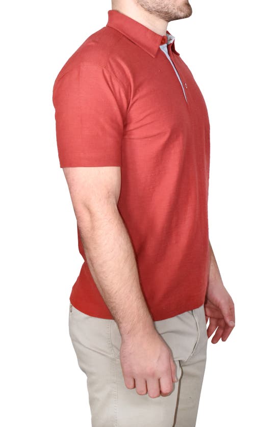 Vintage 1946 Cotton Slub Knit Polo In Cinebar