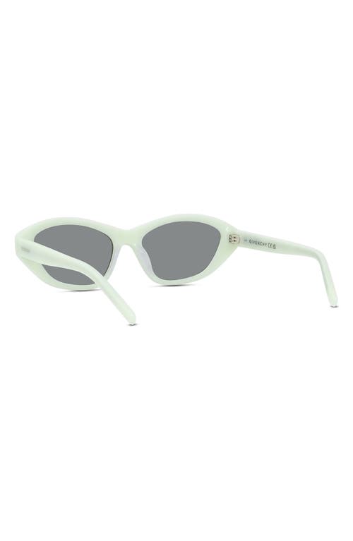 Shop Givenchy Gv Day 55mm Cat Eye Sunglasses In Shiny Light Green/mirror