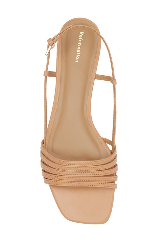 Reformation Millie Lattice Flat Sandal In Natural