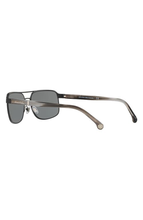 Shop Brooks Brothers 59mm Pilot Sunglasses In Matte Black/grey