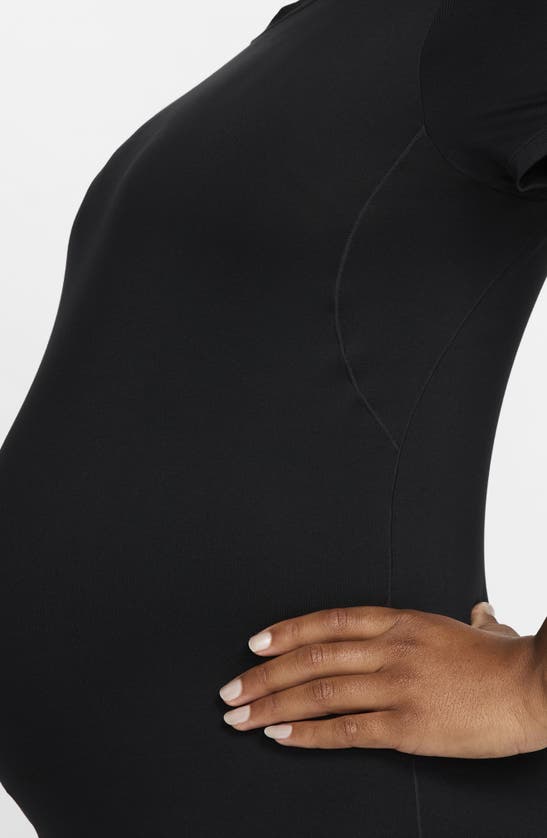 Nike Women's (m) One Dri-fit Slim-fit Short-sleeve Top (maternity) In Black