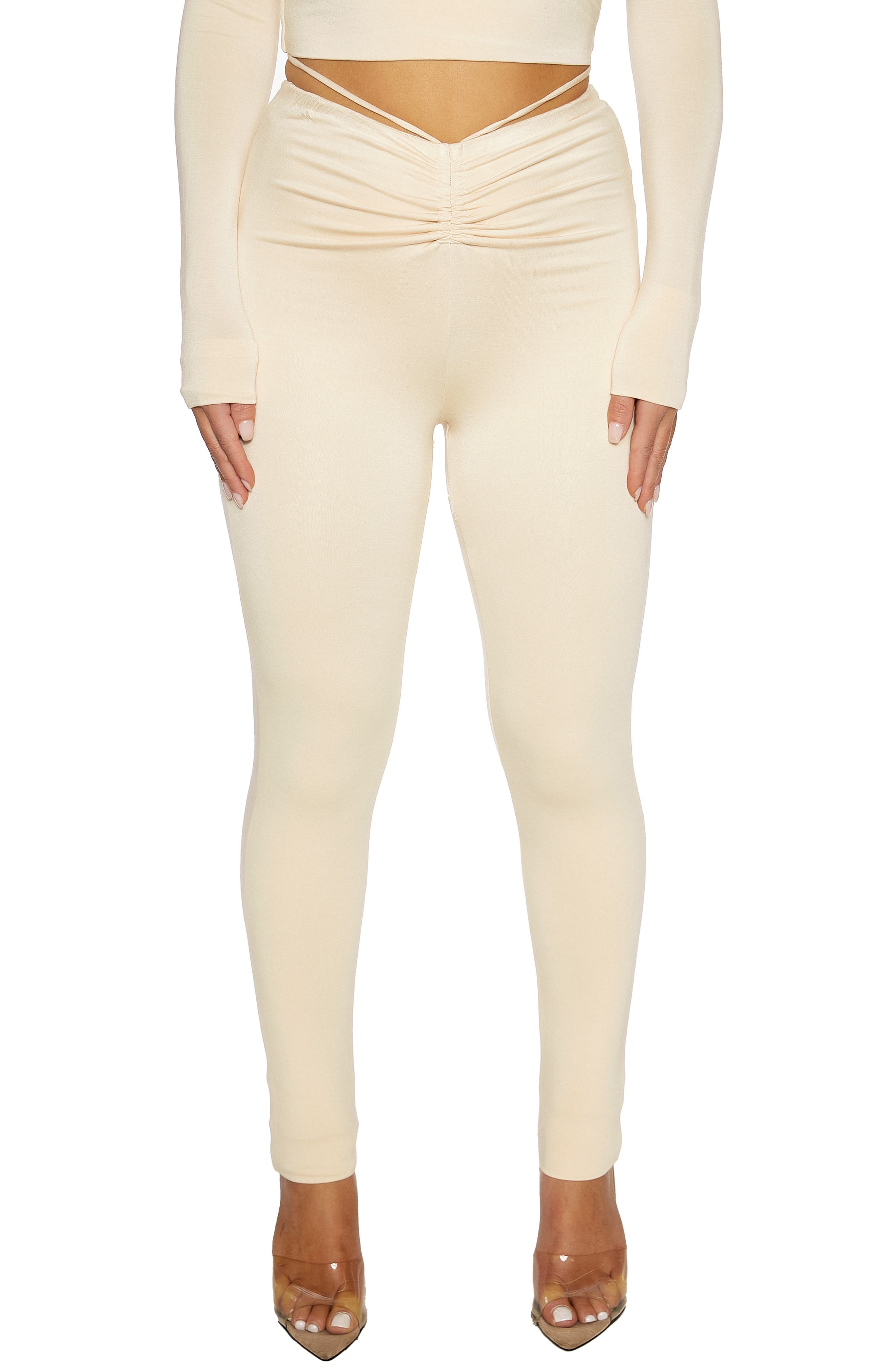 Naked Wardrobe Rich Tie Waist Leggings 