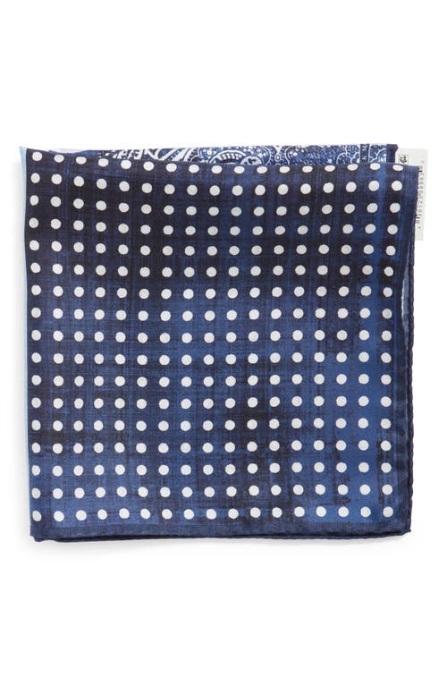 Nordstrom Four Panel Silk Pocket Square in Blue 