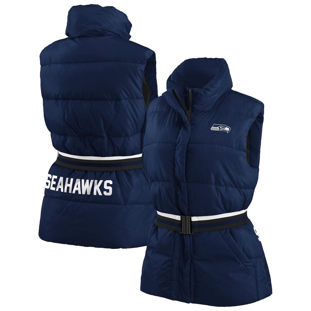 Full-Zip Puffer Vest with Belt 