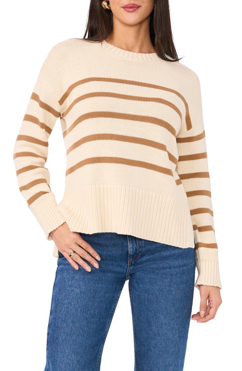 Vince Camuto Stripe Cotton Crewneck Sweater Nordstrom
