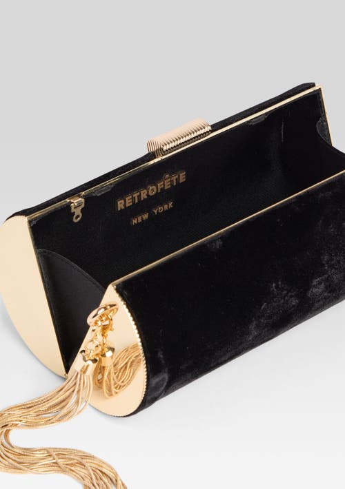 Shop Gracelyn Clutch In Black Velvet