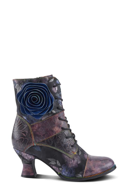 Shop L'artiste By Spring Step Roselia Lace-up Cap Toe Bootie In Plum Multi