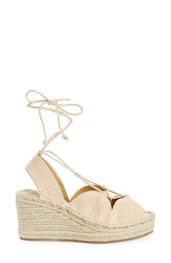 Shop Jeffrey Campbell Sol Ankle Wrap Wedge Sandal In Natural