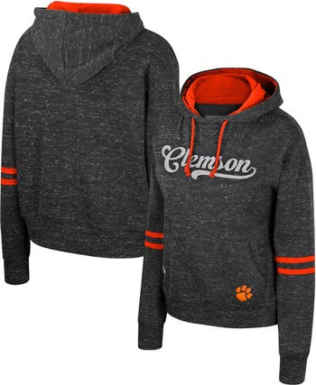 Women's Colosseum Charcoal Clemson Tigers Catherine Speckle Pullover Hoodie