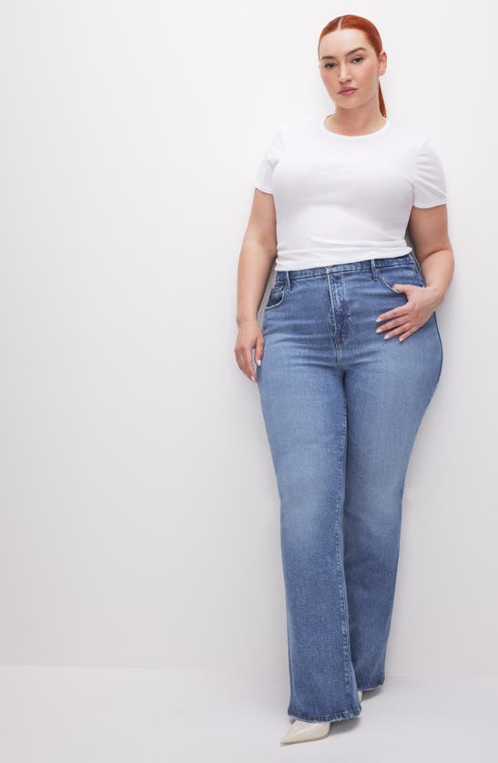 Good American Good Classic Slim Bootcut Jeans In Indigo627