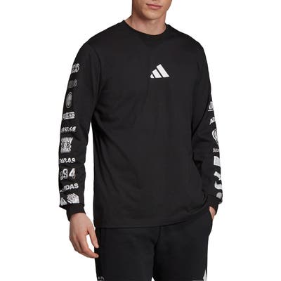 Adidas Athletics Pack Cotton Long Sleeve T-Shirt, Black
