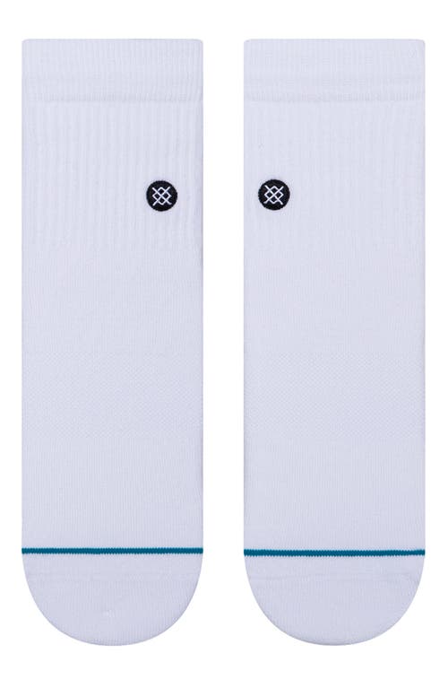 Icon 3-Pack Quarter Crew Socks in White