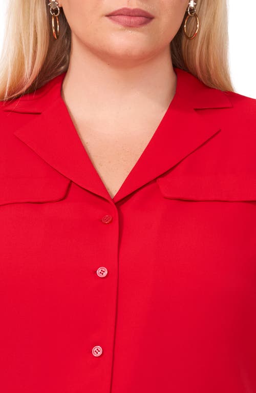 Shop Halogenr Halogen(r) Button-up Shell In Ultra Red