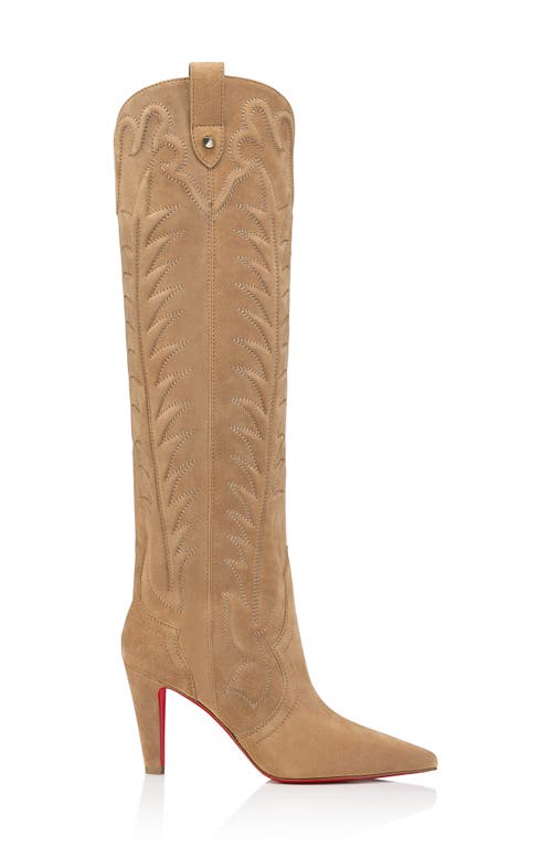 Shop Christian Louboutin Santia Knee High Western Boot In Lionne