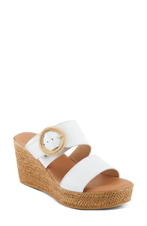 Spring Step Mares Platform Wedge Slide Sandal In White