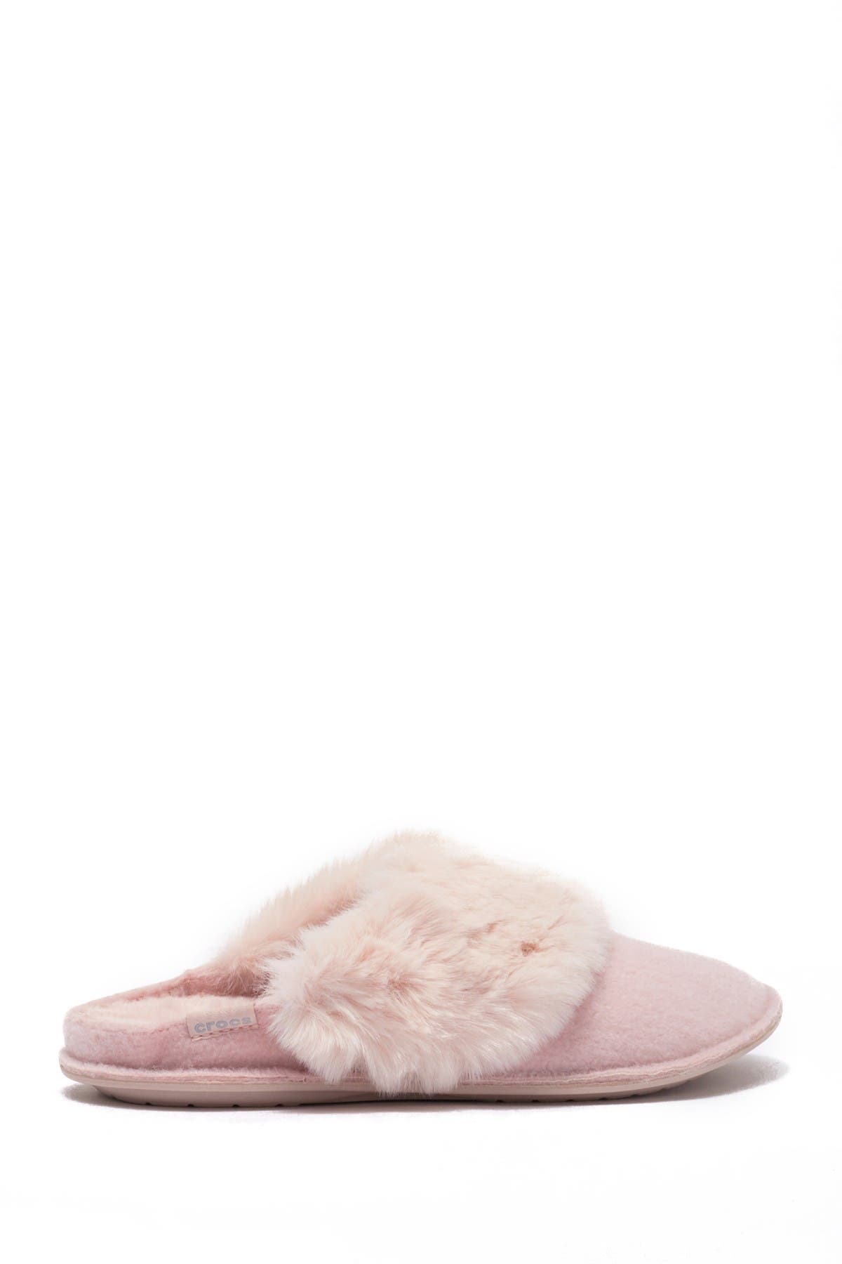 crocs faux fur slipper