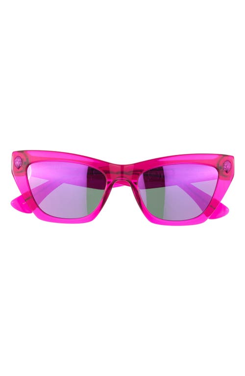 51mm Cat Eye Sunglasses in Fuchsia Matte/Pink Flash