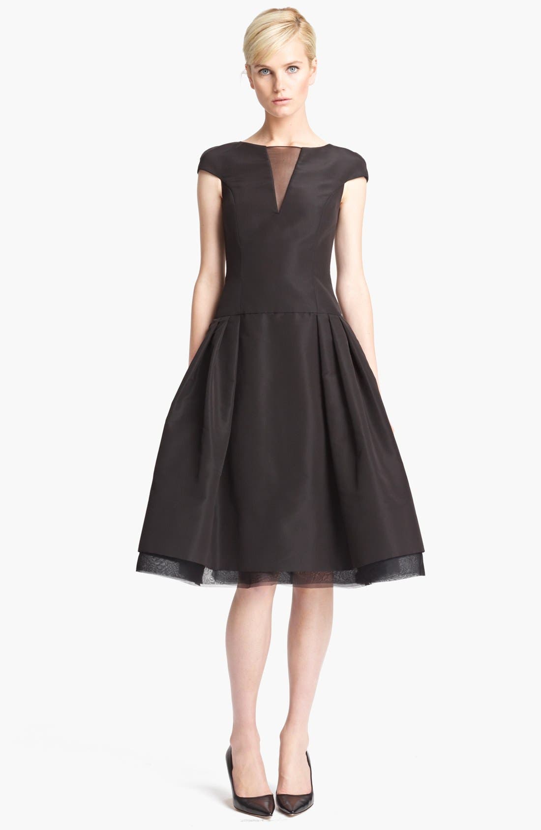 Oscar de la Renta Inverted Pleat Cocktail Dress Nordstrom